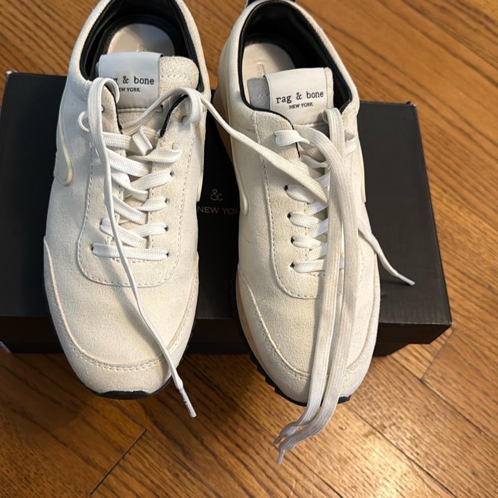 Rag & Bone Womens Retro Runner White Sneakers